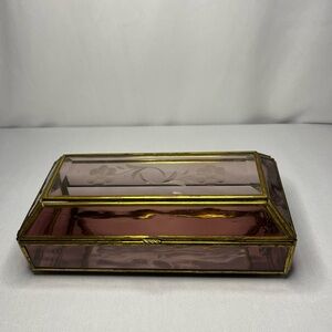 Elegant Glass Jewelry Box with Gold Accents